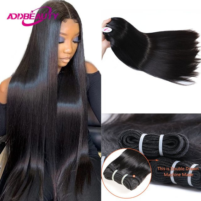 Addbeauty Echthaar Bundles, 100 % brasilianisches Echthaar, glatt - Bild 1