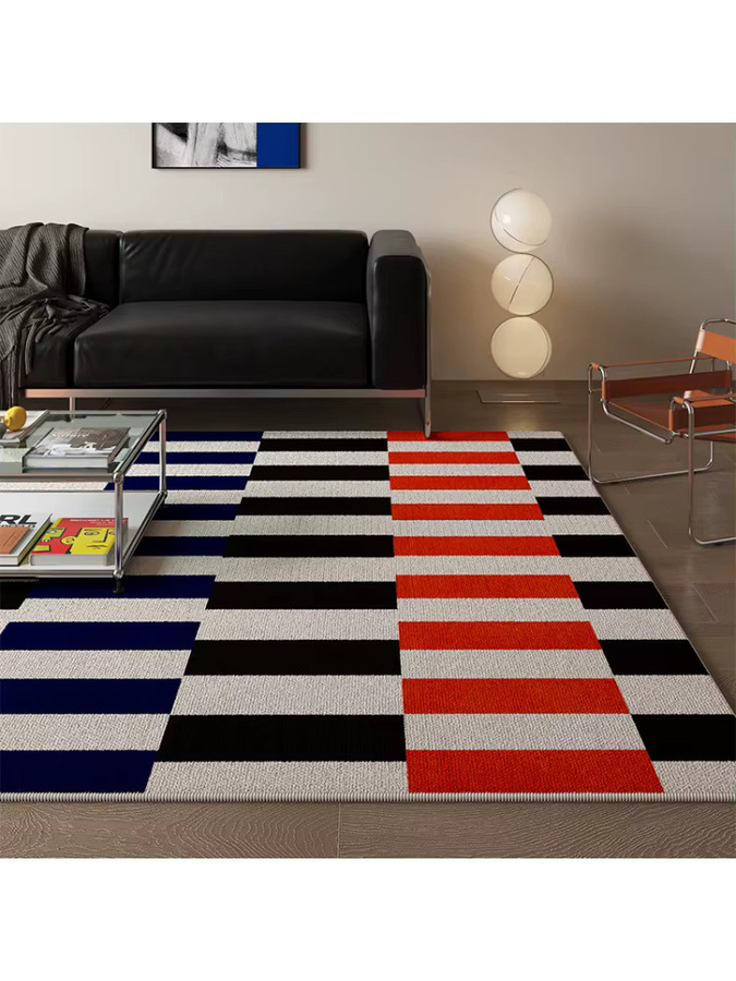 VIKAMA Teppich im Memphis-Stil mit geometrischem Farbblock-Design, rutschfest und modern, Mehrfarbig, B: 120 cm, T: 80 cm - Bild 4