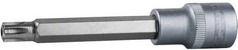 KS Tools 1/2" Bit-Stecknuss RIBE mit Stirnlochbohrung, lang, M5, silberfarben - Bild 1