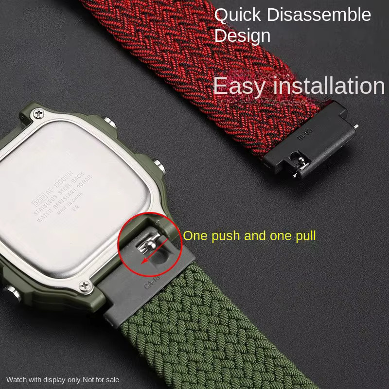 Casio Uhrenarmband Nylon, Schwarz, Magnetschnalle - Bild 3