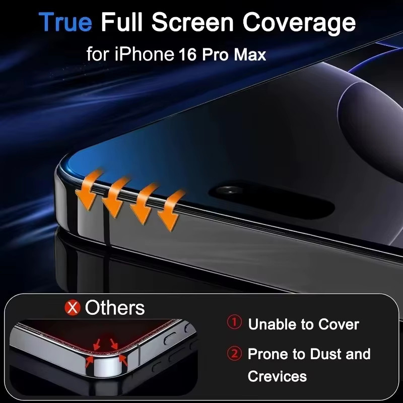 Sichtschutz-Displayschutz aus gehärtetem Glas für Apple iPhone Modelle, transparent - Bild 3