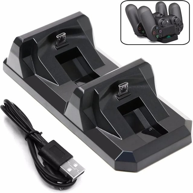 Sony USB Dual Charge Dock Ladestation für PS4 Controller in Schwarz - Bild 1