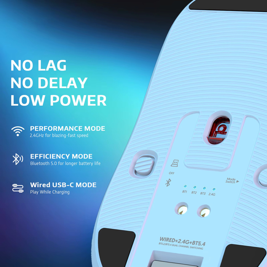 Attack Shark X6 Superlight Gaming-Maus mit magnetischer Ladestation, 26000 DPI PAW3395 Sensor, kabellos via Bluetooth oder 2.4G sowie kabelgebunden - Bild 2