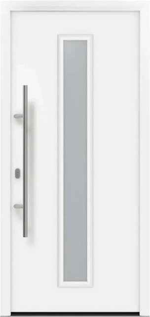 EcoStar Haustür Isopro IP 020S mit Glaseinsatz in Verkehrsweiß, B: 110 cm, H: 210 cm, DIN Links - Bild 1