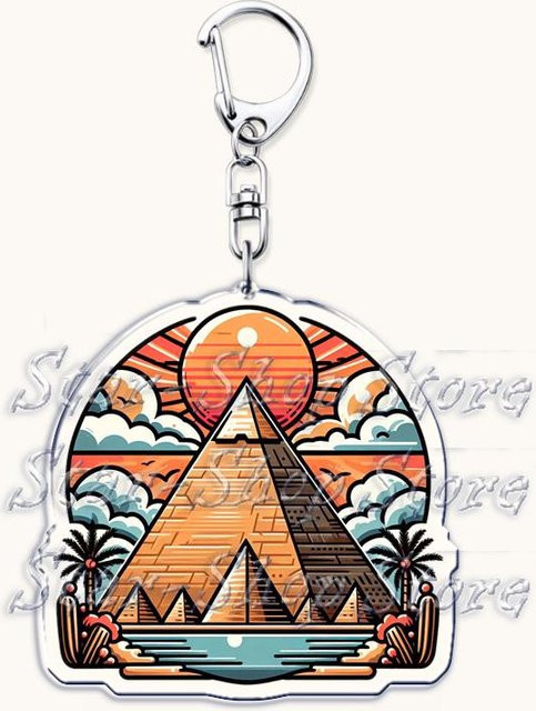 CHIC STUDIO Schlüsselanhänger Pyramide, White, Unisex - Bild 1
