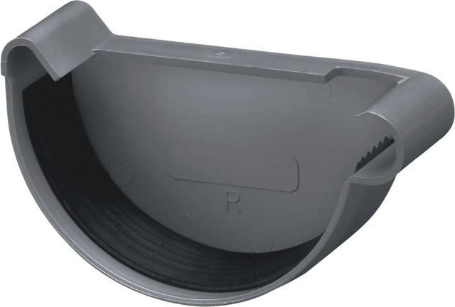 Inefa Rinnenboden Rechts PVC NW 100 Halbrund Anthrazit zur Abdichtung der Dachrinne - Bild 1