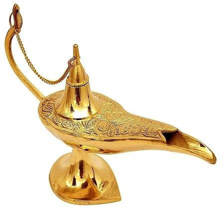 Aladdin Chirag-Lampe von ROYAL HANDICRAFT aus Messing in Gold, Höhe: 20,32 cm - Bild 1