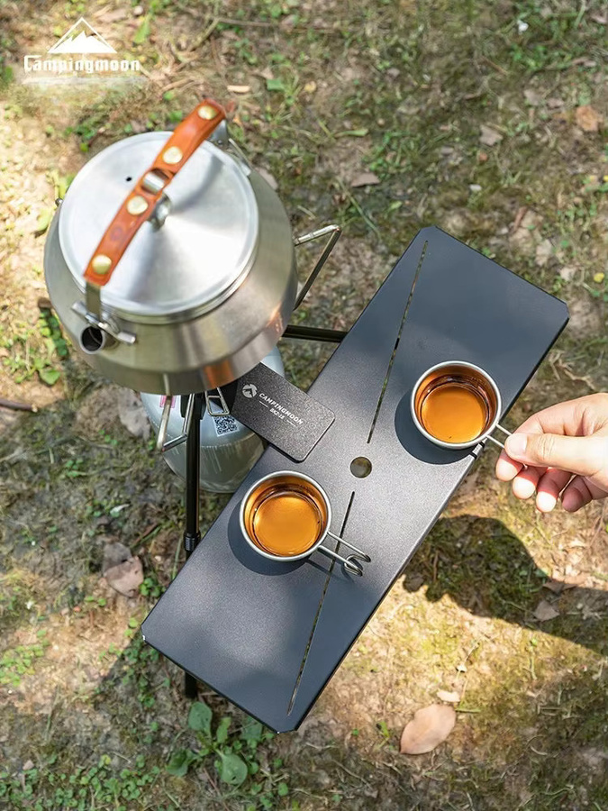 CAMPINGMOON Gaskocher-Halterungsset Z01 Z18 Erweiterungshalterung und Adapter für Outdoor-Camping in Schwarz - Bild 1