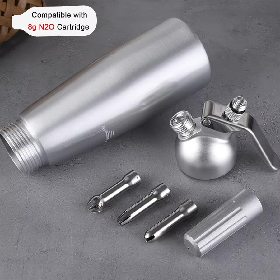 FEB.WIND Aluminium-Cremepistole aus Edelstahl in Silber mit 500 ml Fassungsvermögen - Bild 3