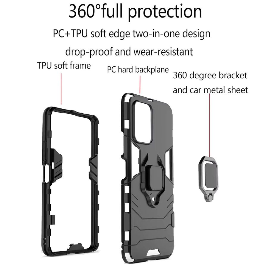 Magnetische Handyhülle mit Ring-Halterung für Xiaomi Poco X7 Pro in Blau oder Schwarz - Bild 5