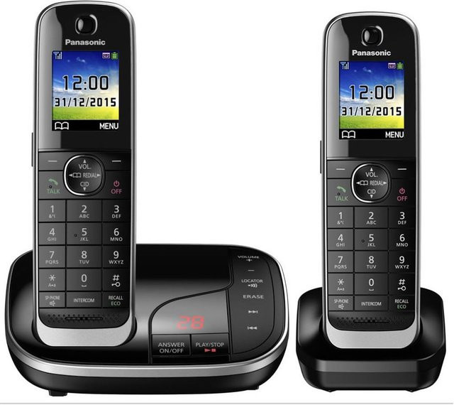 Panasonic KX-TGJ322GB Schnurloses Telefon mit Anrufbeantworter und Freisprecheinrichtung in Schwarz - Bild 1