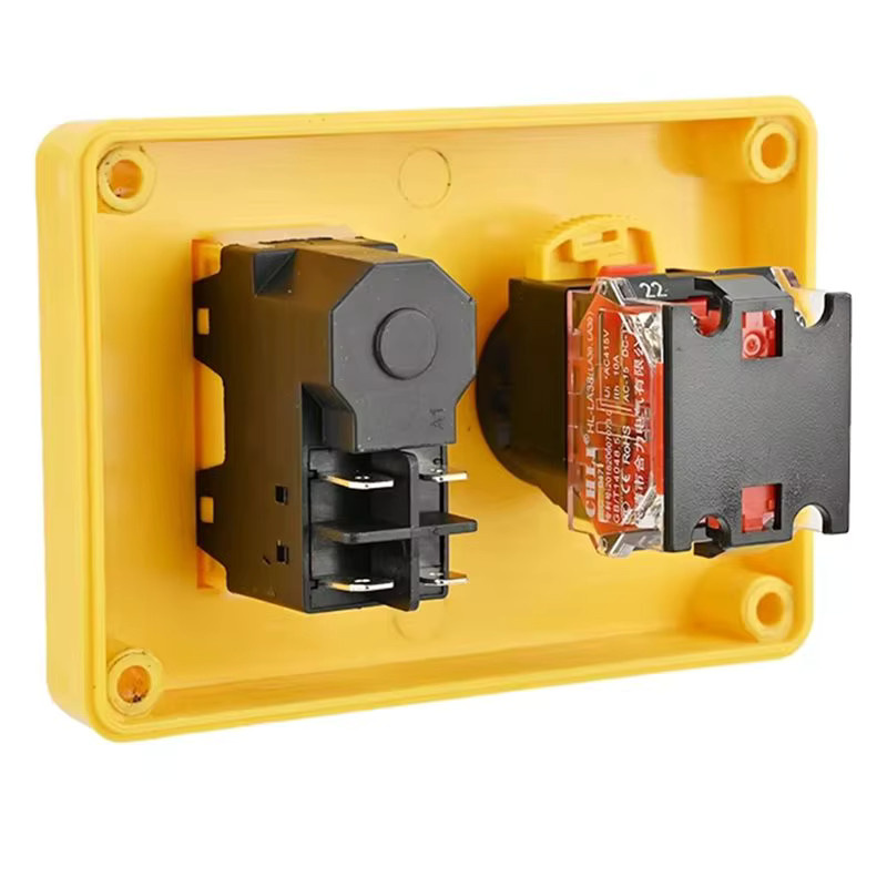 ADORN Not-Aus-Schalter KJD17D elektromagnetischer Drucktastenschalter für Elektrowerkzeuge und Werkzeugmaschinen, Gelb, 120 V, 16 A - Bild 3