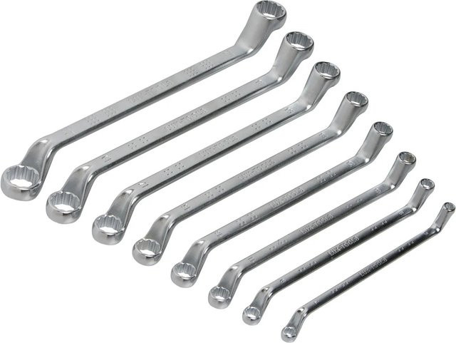 LUX-TOOLS Ringschlüssel Satz Comfort 8-teilig aus Chrom-Vanadium in Silber - Bild 1