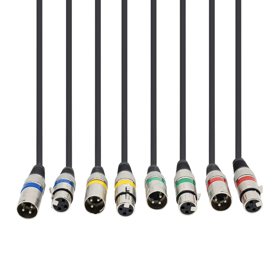 Bymaocar DMX-Lichtsteuerkabel Set, 3m 3-Pin XLR-Kabel in Schwarz für DMX-Controller, Moving Heads und Verstärker - Bild 5