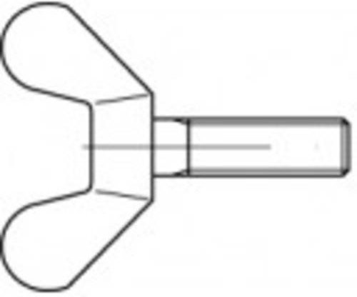 TOOLCRAFT Flügelschraube M12 60mm DIN 316 aus Temperguß, galvanisch verzinkt, Silber, 20 Stück - Bild 1