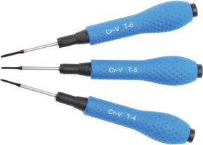 BGS Do it yourself Präzisions-Schraubendreher-Satz T-Profil TX T4 T5 T6 in Blau, 3-teilig - Bild 1