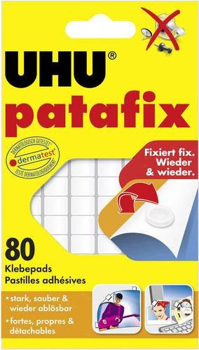 UHU Patafix Klebepads Weiß, 80 Stück, wiederablösbar - Bild 1