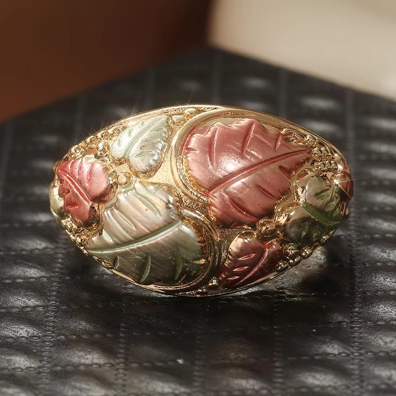 YoYo Ring, Bicolor, Blattmotiv, Damen - Bild 2