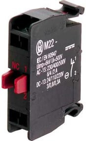 Eaton Kontaktelement M22-CK11 mit 1NO/1NC Frontmontage in Schwarz IP20 - Bild 1