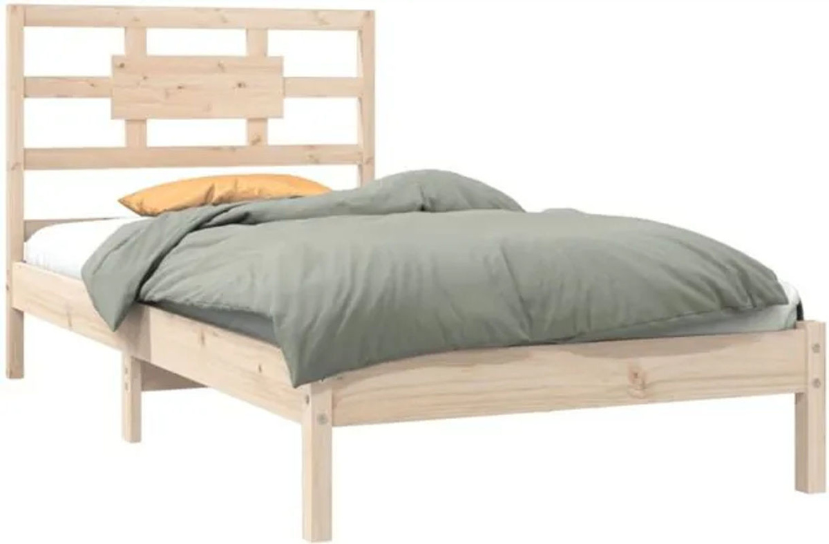 Massivholzbett Vidaxl aus Kiefer in Braun, B/T/H: 90 x 190 cm - Bild 1
