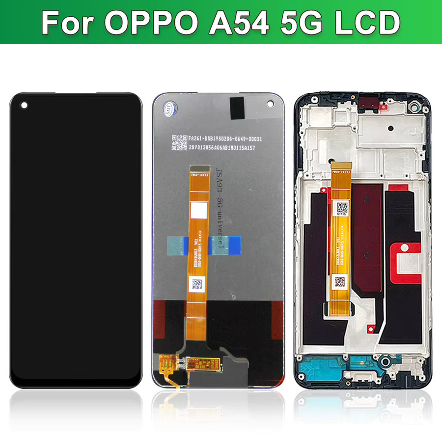Oppo A54 5G CPH2195 Ersatz-LCD-Display mit 6,5 Zoll Touchscreen-Digitizer-Baugruppe und Rahmen in Schwarz - Bild 1