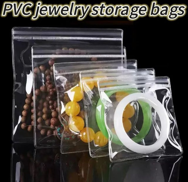 Transparente Druckverschlussbeutel aus verstärktem PVC als Schmuckbeutel zur antioxidativen Aufbewahrung von Ohrringen, Halsketten und Armbändern - Bild 1