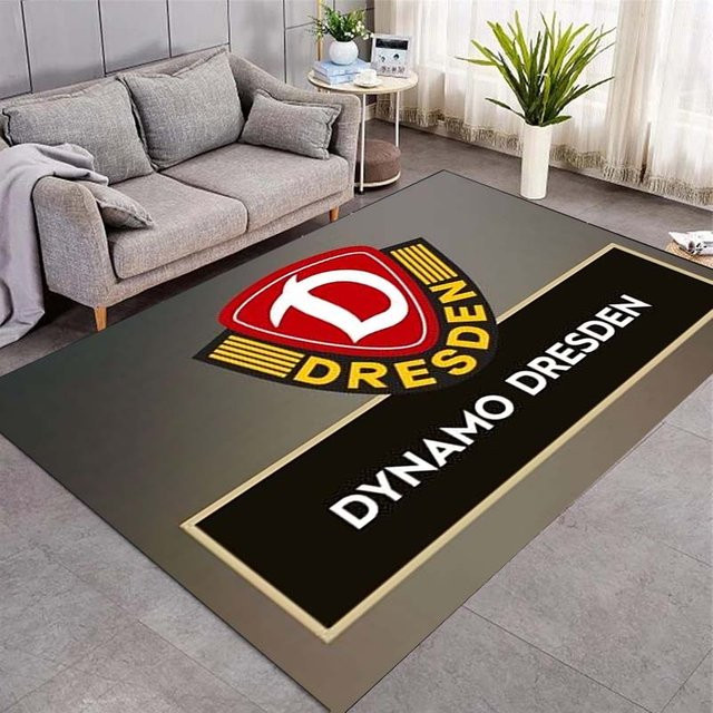 Bereichsteppich SG Dynamo Dresden Vintage Streifen mit Wappen-Druck von LOLO IU, Mehrfarbig, B/T: 120 x 80 cm - Bild 1
