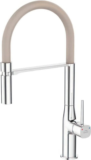 KOLMAN Küchenarmatur Küchenmischer mit Magnetgriff in Silber-Beige und schwenkbarem Auslauf - Bild 1