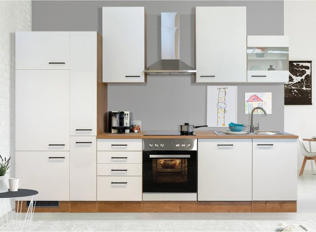 Flex-Well Exclusiv Küchenzeile Vintea in Magnolia und Lancelot Oak, Breite: 310 cm - Bild 1