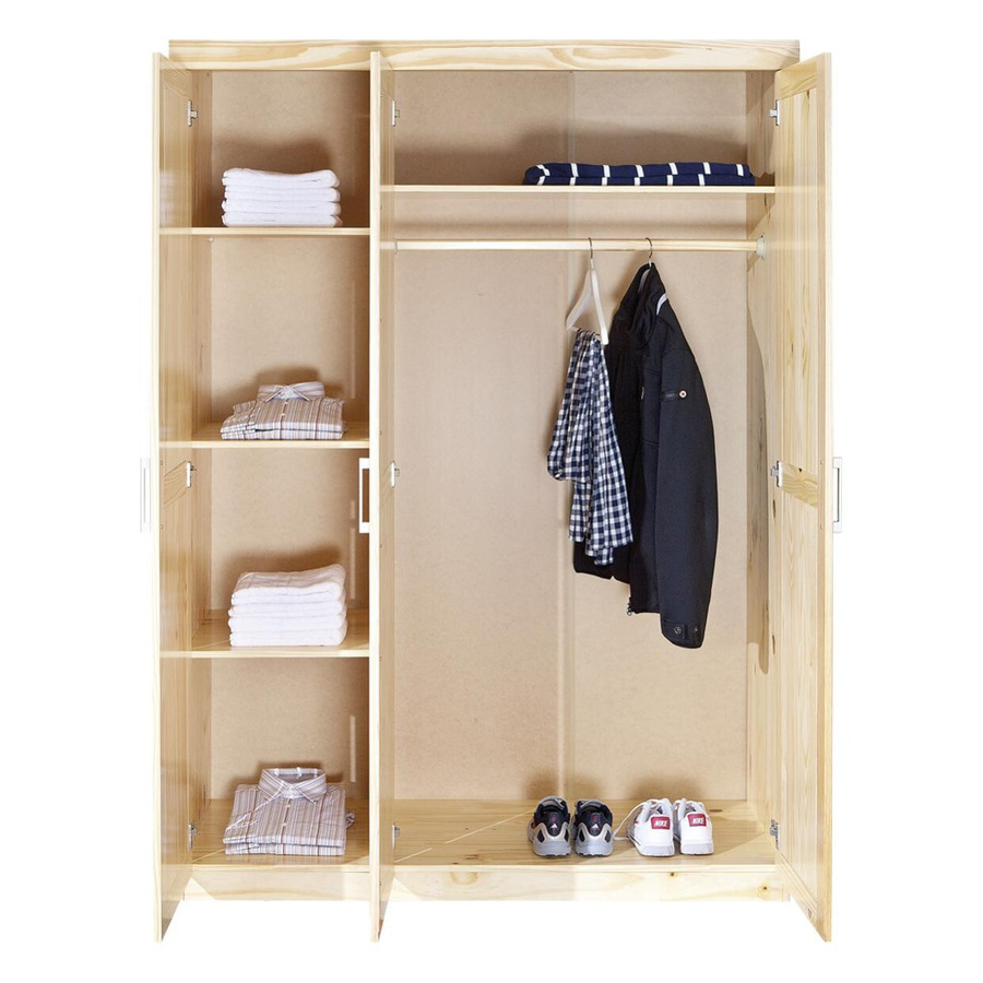 Kleiderschrank Pelle von Inter Link aus Massivholz in Natur, B/H/T: 140 x 190 x 55 cm - Bild 2