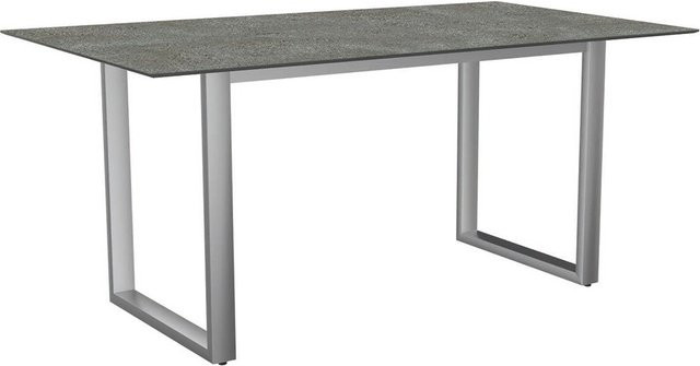 Stern Kufentisch Silverstar 2.0 mit Edelstahlgestell und Tischplatte in Flint Dekor, Farbe: Grau, B/T/H: 160 x 90 x 73 cm - Bild 1