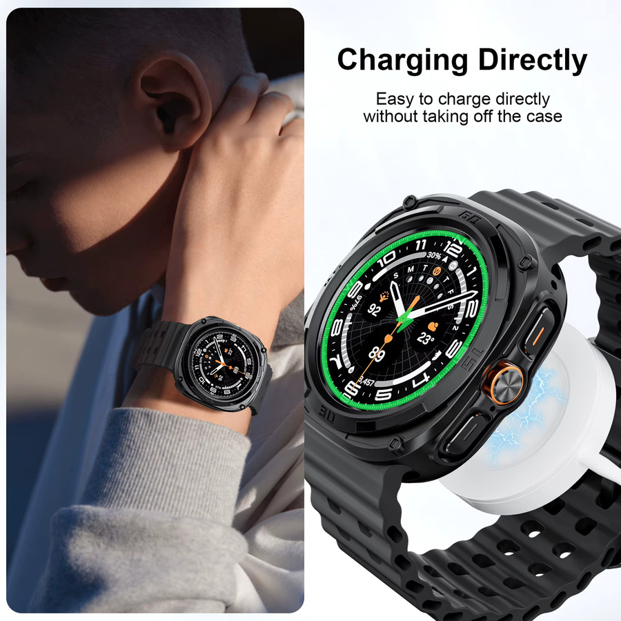 RMUTANE Uhrenzubehör Schutzhülle für Samsung Galaxy Watch 7 Ultra 47mm, Kunststoff, Schwarz, Unisex - Bild 6