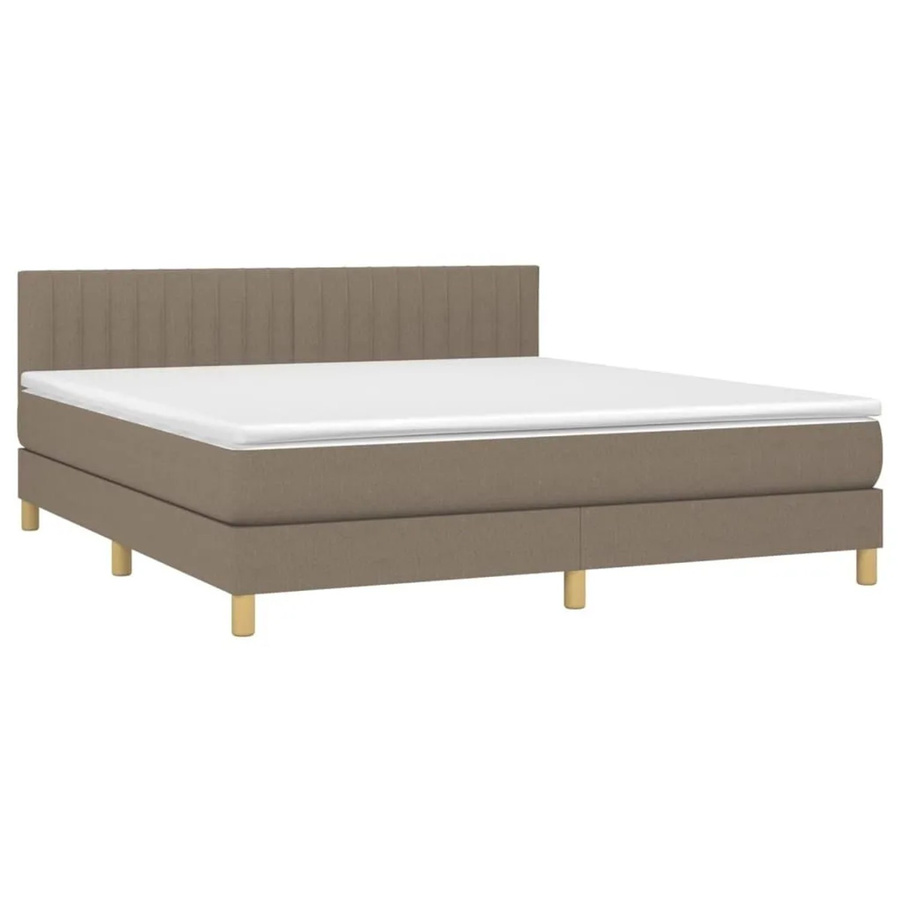 vidaXL Boxspringbett mit Matratze Hybrid-Design in Taupe/Beige, B/T/H: 180 x 200 x 78 cm - Bild 2