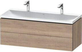 Duravit L-Cube Waschtischunterschrank mit Schubladen und Türen, Weiß und Braun, B/T/H: 120 x 48 x 48 cm - Bild 1