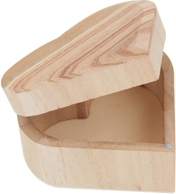 VBS Holzkästchen Herz in Natur Beige, B/T/H: 9,5 x 5,5 x 10,5 cm - Bild 1