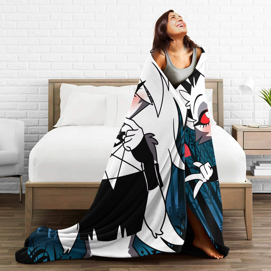 Loona Anime Flanell Plüschdecke für Kinder und Erwachsene, Helluva Boss Tagesdecke aus Polyester, Mehrfarbig - Bild 5