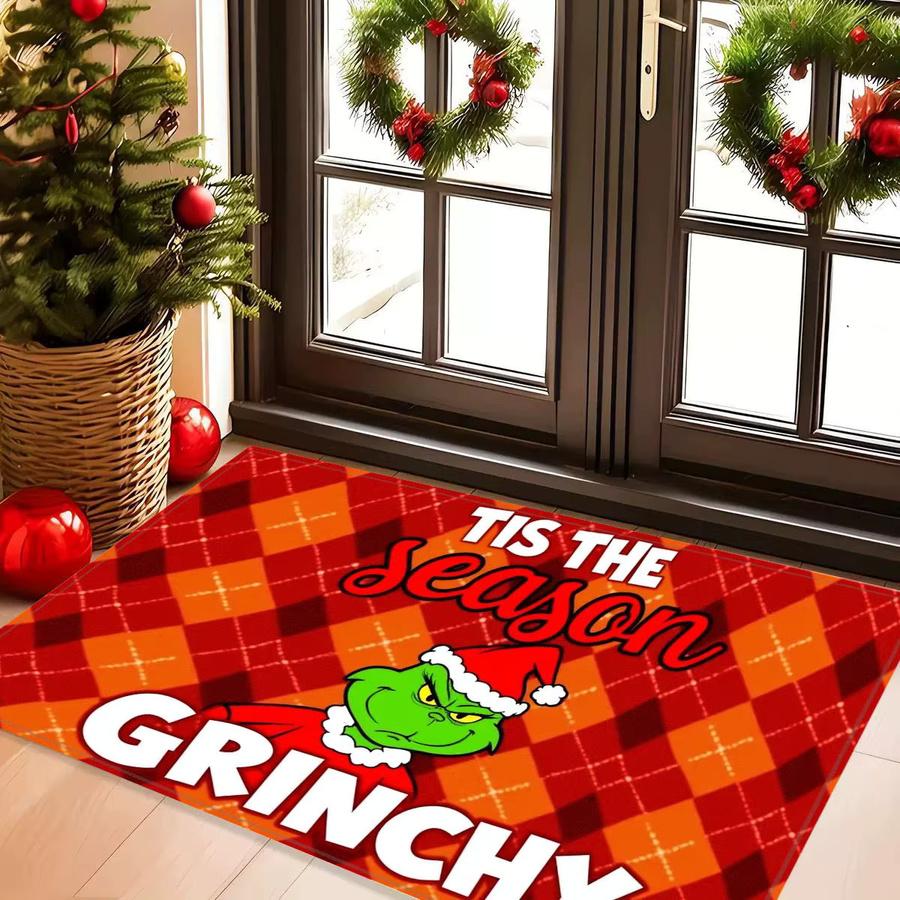 VIKAMA Weihnachtliche Fußmatte Green Elf Willkommen für Innen und Außen, Farbe: Grün, B/T: 60 x 40 cm - Bild 3