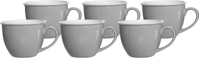 Ritzenhoff & Breker Jumbotassen Doppio aus Keramik, Weiß, 6er Set, 350 ml pro Tasse - Bild 1