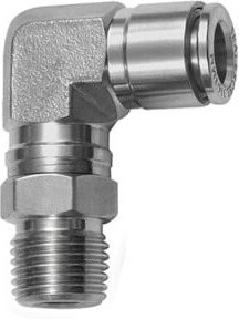 Riegler L-Steckverschraubung drehbar R 1/4 a. für Schlauch-Ø 10 mm aus Edelstahl in Silber - Bild 1