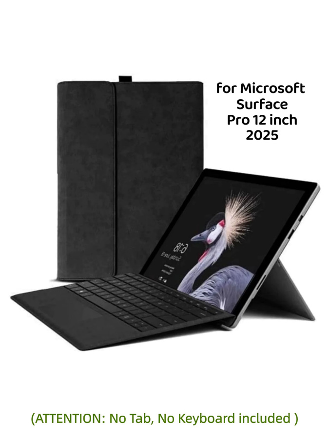YNMIWEI Business-Hülle für Microsoft Surface Pro 12 Zoll (2025) aus PU-Leder in Braun mit Mehrfach-Winkelansicht-Ständer und Tastaturhalterung - Bild 7