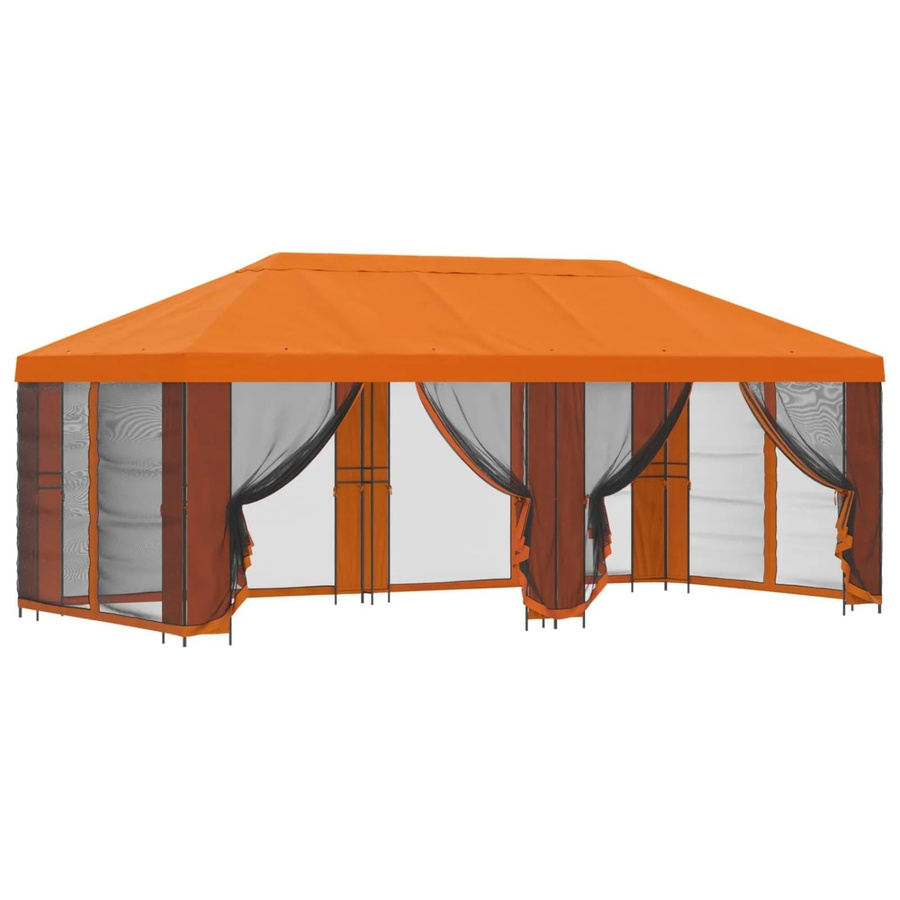vidaXL Pavillon mit Seitenwänden aus Polyester und Stahl in Orange, B: 600 cm, T: 300 cm, H: 250 cm - Bild 2