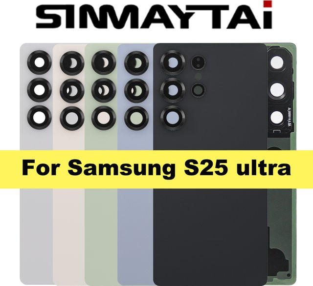 Samsung Galaxy S25 Ultra Ersatzgehäuse Batterieabdeckung Rückseite mit Kameraobjektiv in Schwarz und Multicolour für SM-S938B und SM-S938U - Bild 1