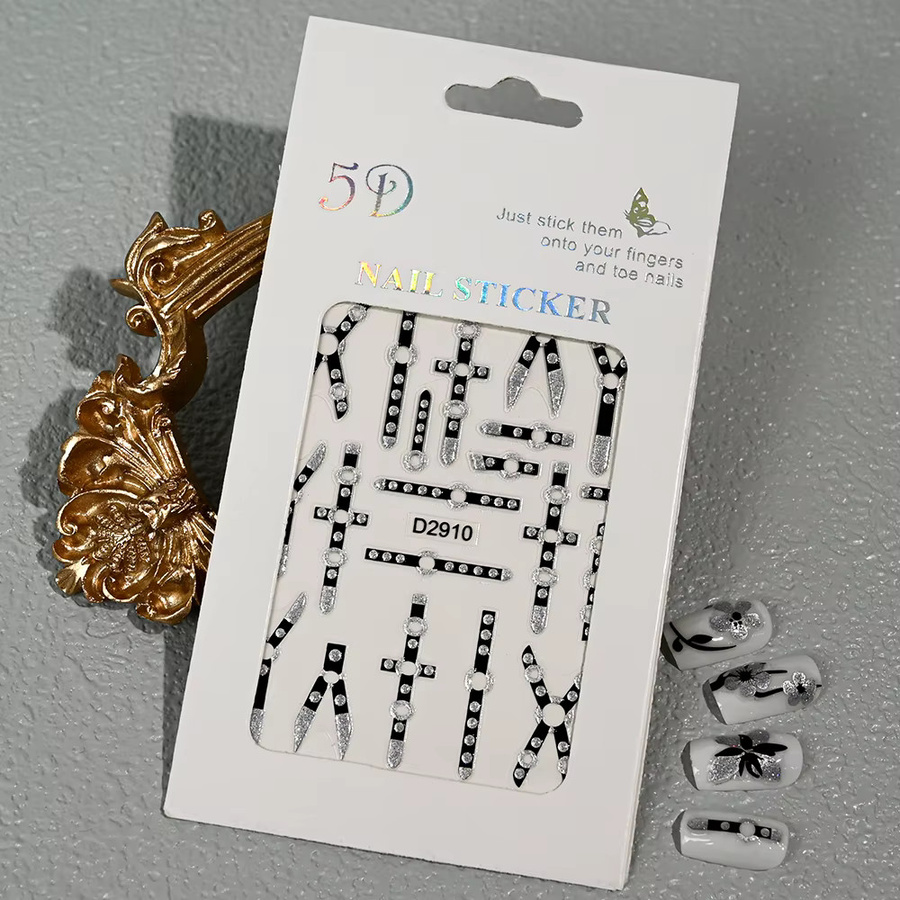 HotPress Nail Art Sticker, Silber, Glänzend, Unisex - Bild 2