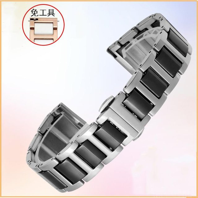 Uhrenarmband Edelstahl, Keramik, grau, Unisex, 13 mm - Bild 1