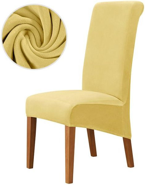 Yiran Furniture Stretch-Stuhlbezug aus Samtstoff für Esszimmerstühle mit langer Rückenlehne, XL-Größe, elastisch und waschbar - Bild 1