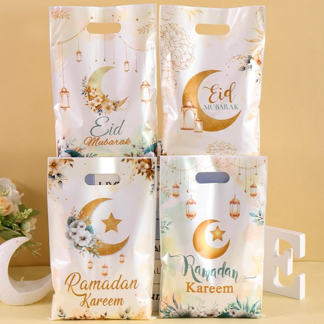 Eid Mubarak Moon Hand-Geschenktüte für Ramadan Kareem Dekorationen, bunte Süßigkeitentüten für Eid Al-Fitr Partys - Bild 1