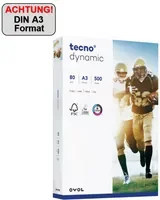tecno Kopierpapier Dynamic DIN A3, weiß, 80 g/m², 500 Blatt pro Packung, FSC-zertifiziert - Bild 1