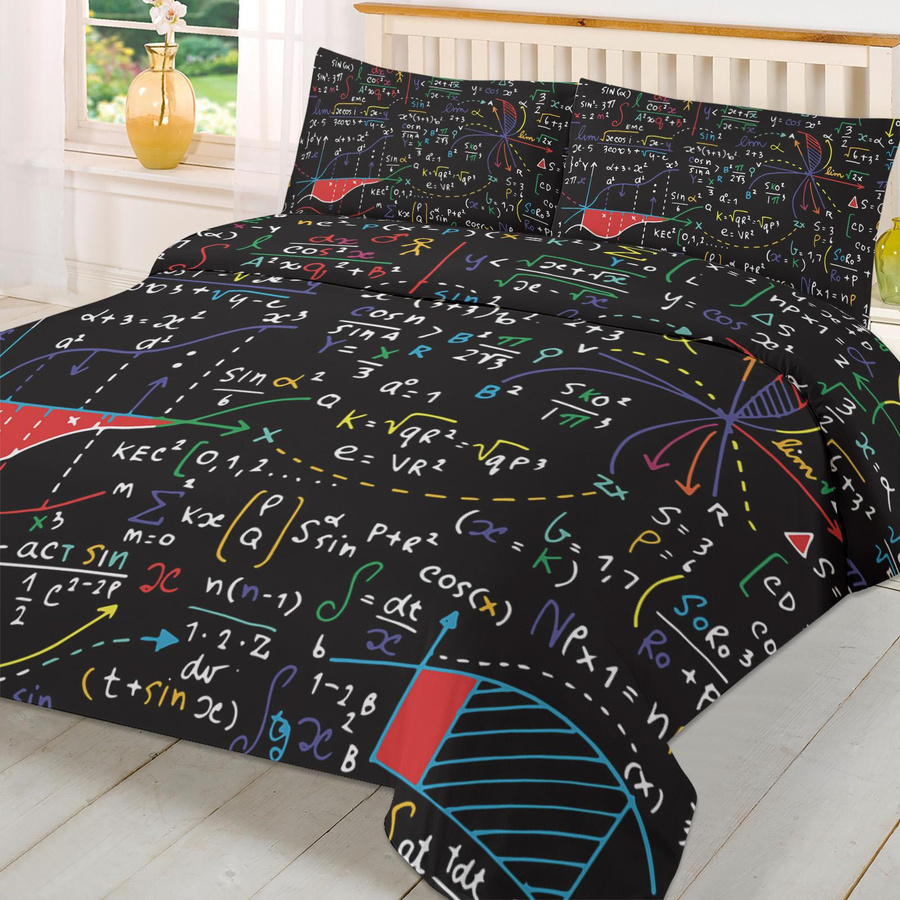 Lodestar Bettwäscheset Mathematik Formel Diagramm mit Kissenbezug, 3-teilig, Schwarz, B/H: 135 x 200 cm - Bild 2