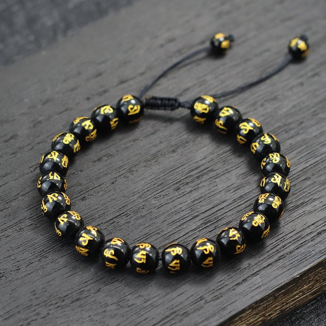 Armband Naturstein, 8mm, Schwarz, Herren - Bild 1