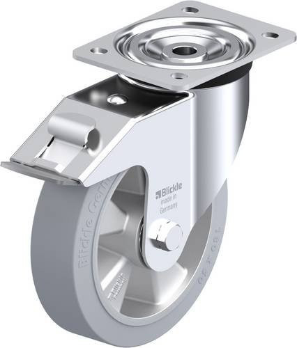 Blickle L-ALEV 180K-FI-SG Lenkrolle mit Feststeller in Silber, Rad-Durchmesser: 18 cm, Tragfähigkeit: 400 kg - Bild 1